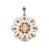 Antique Opal and Ruby 14k Rose Gold Pendant + Montreal Estate Jewelers
