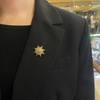 Late Victorian14K Gold and Seed Pearl Starburst Pendant/Brooch