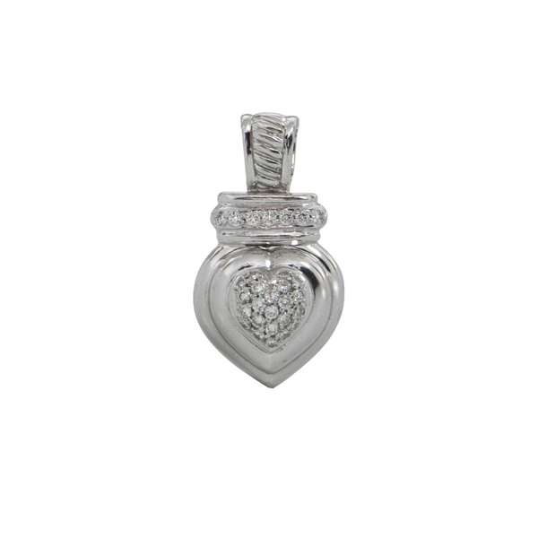 Vintage Diamond 18k Gold Heart Pendant + Montreal Estate Jewelers