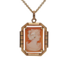 Vintage Art Deco Style Shell Cameo 18K Gold Pendant + Montreal Estate Jewelers