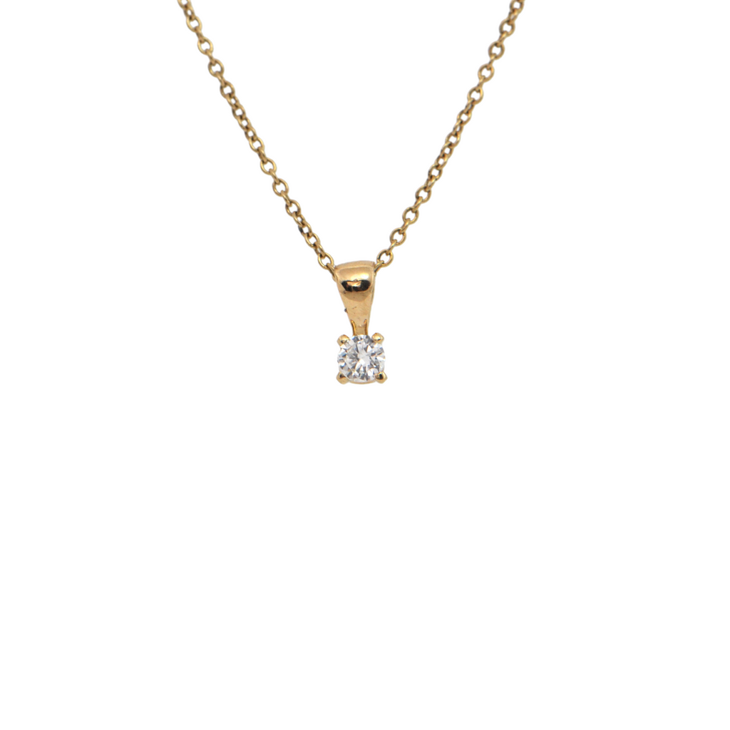 Daisy Exclusive 0.11CT Diamond 18K Gold Pendant + Montreal Estate Jewelers