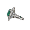 6.34 CT GIA Certified Colombian Emerald and Diamond Cocktail Ring C.1960 Italy + Montreal Estate Jewelers