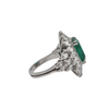 6.34 CT GIA Certified Colombian Emerald and Diamond Cocktail Ring C.1960 Italy + Montreal Estate Jewelers