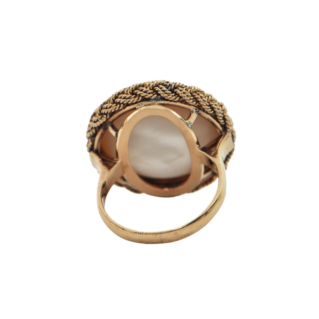 Vintage 14K Yellow Gold and Mabe Pearl Ring + Montreal Estate Jewelers