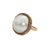 Vintage 14K Yellow Gold and Mabe Pearl Ring + Montreal Estate Jewelers