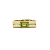 Vintage 18K Yellow Gold Peridot Bar Ring  + Montreal Estate Jewelers