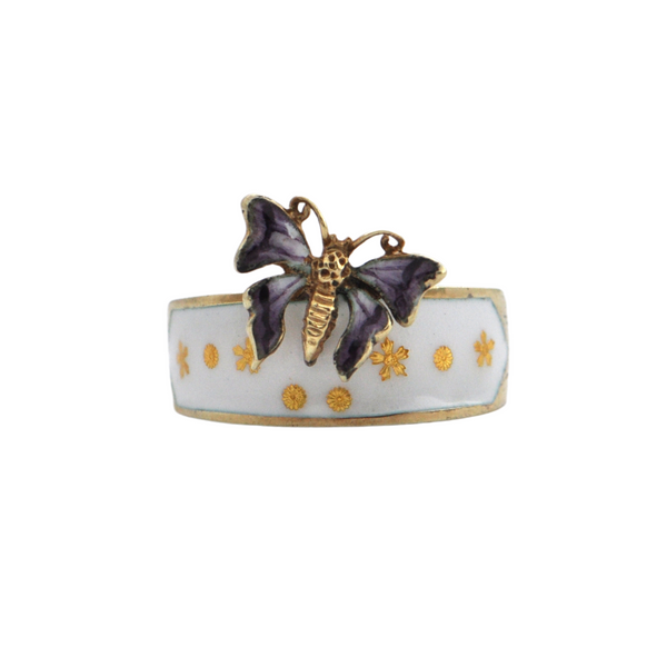 Vintage 14k Gold and Enamel Butterfly Ring + Montreal Estate Jewelers