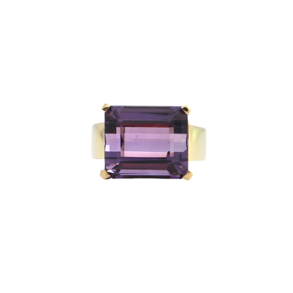 13.8CT Amethyst 18K Gold Ring + Montreal Estate Jewelers