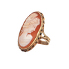 Antique Shell Cameo Elongated 14K Gold Ring + Montreal Estate Jewelers