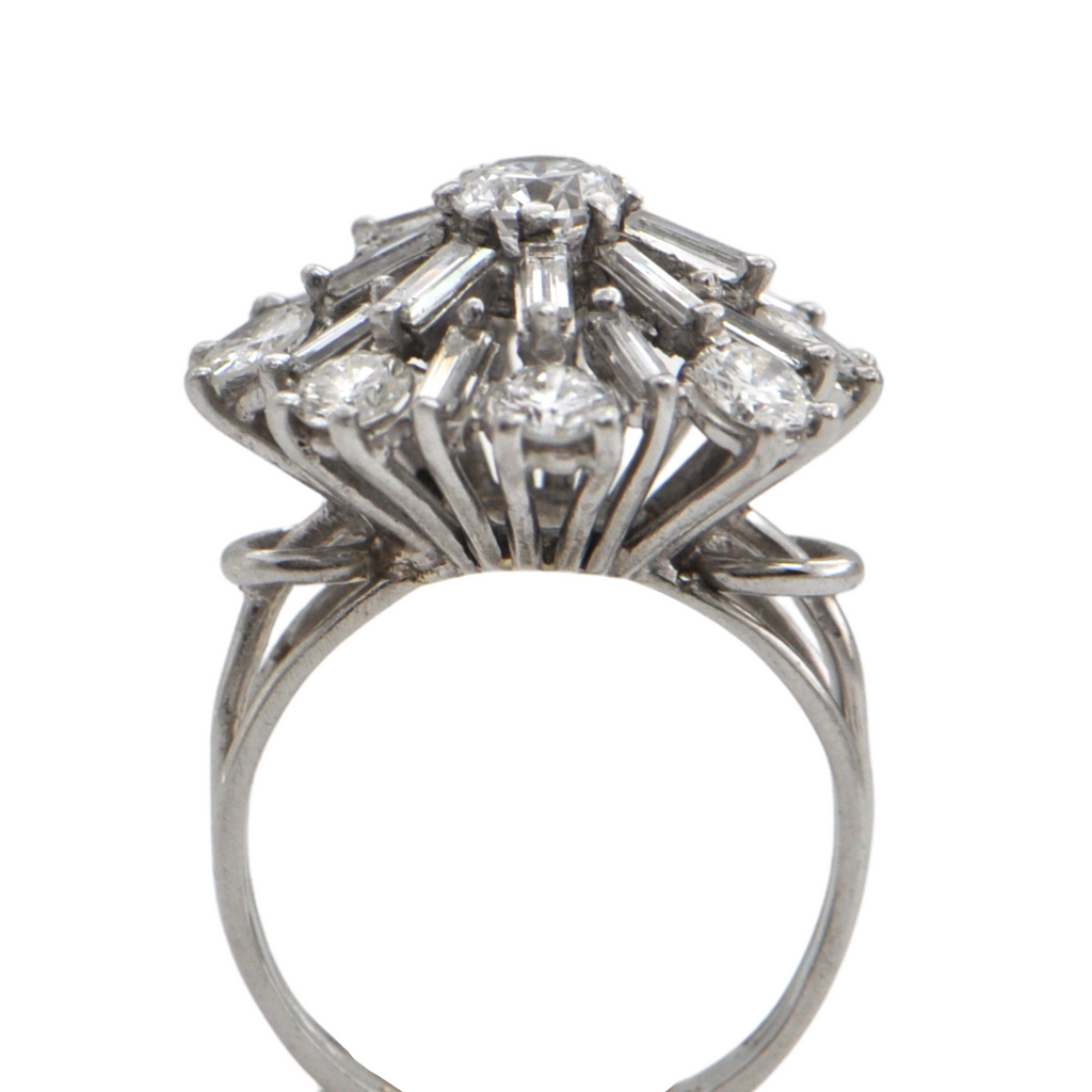 Vintage Diamond and Platinum Snowflake Ring + Montreal Estate Jewelers