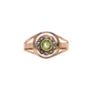 Antique 14K Rose Gold Peridot and Seed Pearl Ring + Montreal Estate Jewelers