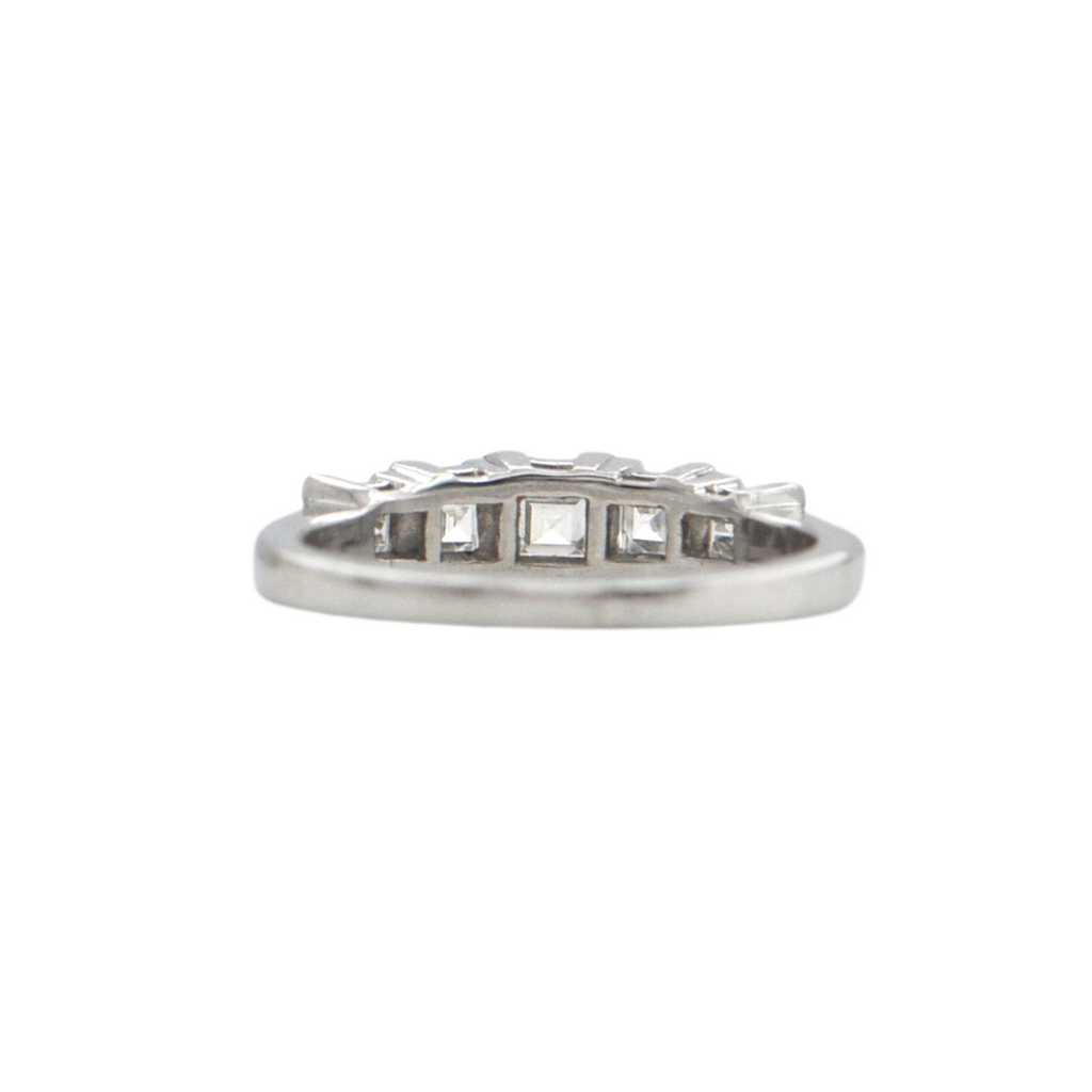 Estate Diamond Platinum Semi-Eternity Band + Montreal Estate Jewelers