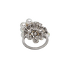 Estate Diamond and Pearl Platinum Cluster Ring