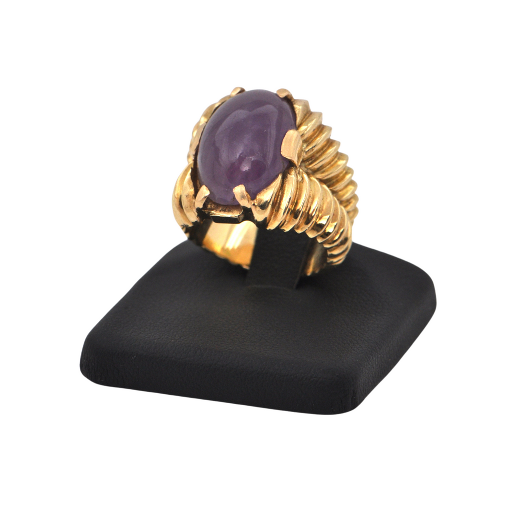 Estate 9.56CT Amethyst 18k Gold Cocktail Ring + Montreal Estate Jewelers