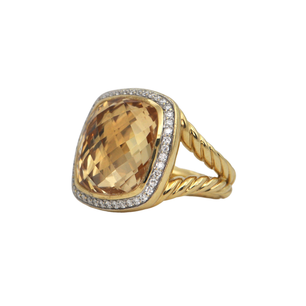 Estate David Yurman Albion Collection Citrine and Diamond 18K Gold