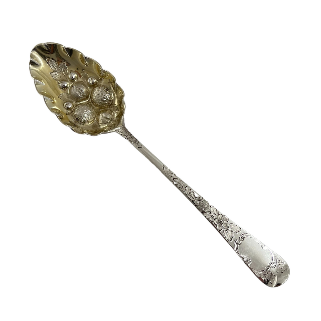 Antique English Sterling Silver Berry Spoon Server C.1802 + Montreal Estate Jewelers