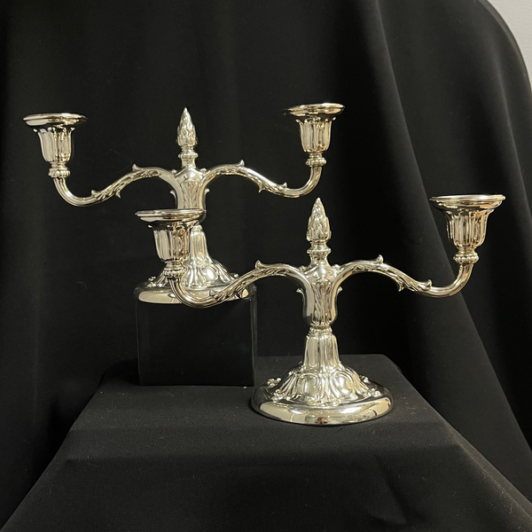 Birks Sterling Silver Candelabras C.1954 (Set of 2) + Montreal Estate Jewelers