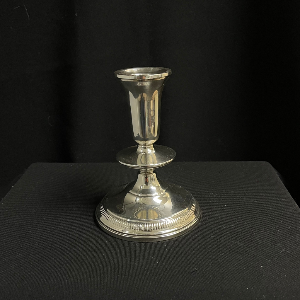 Single Sterling Silver Dwarf Candlestick + Montreal Estate Jewelers