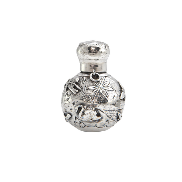 Antique English (Birmingham) Sterling Silver Perfume Bottle By, David & Lionel Spiers, Dated 1885 + Montreal Estate Jewelers