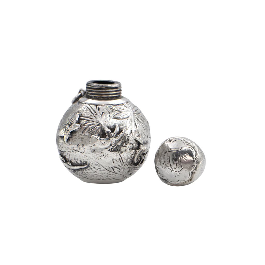 Antique English (Birmingham) Sterling Silver Perfume Bottle By, David & Lionel Spiers, Dated 1885 + Montreal Estate Jewelers