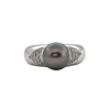 Vintage Tahitian Pearl & Diamond 14k White Gold Ring + Montreal Estate Jewelers