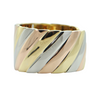 Italian 18K Yellow, White, and Rose Gold Hinged Cuff + Montreal Estate Jewelers