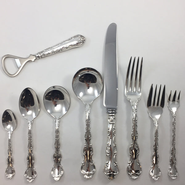 birks sterling silver flatware - pompadour pattern - daisy exclusive