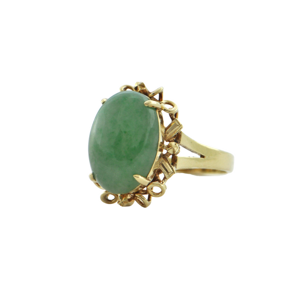 Vintage Jade 14K Yellow Gold Ring + Montreal Estate Jewelers